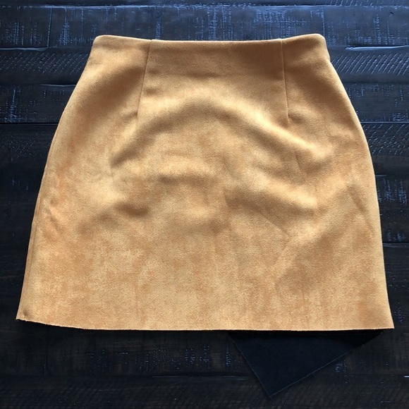 MISSGUIDED Faux Seude Scuba Asymmetrical Skirt Stretchy Size 4 Grunge Stretchy - Picture 11 of 13